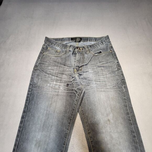 M. Society Jeans Mens 32x30 Blue Straight Leg Distressed Denim - Picture 2 of 12